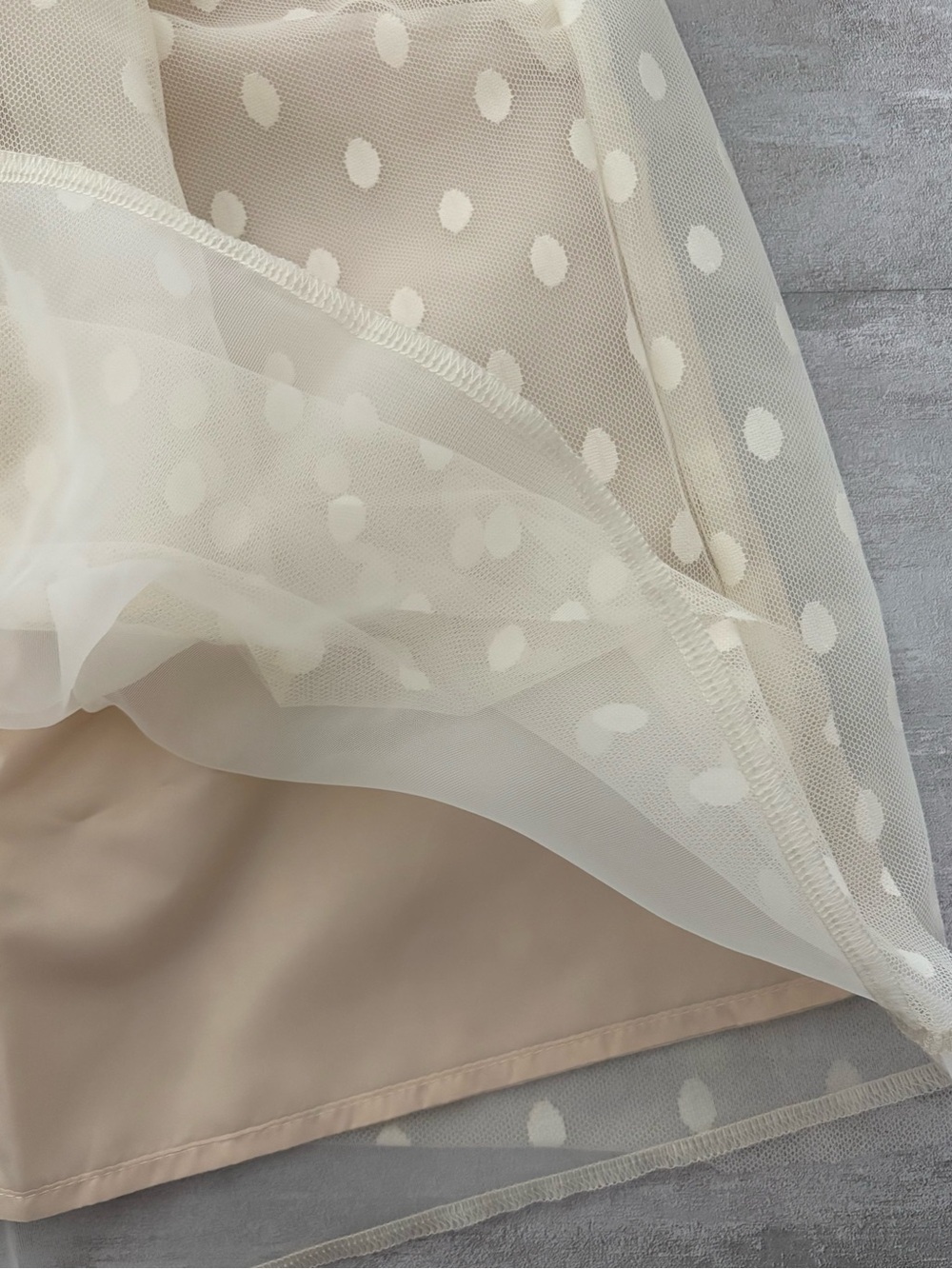 Tulip B Cream Polka Dot Tulle Skirt - Picture 4 of 8